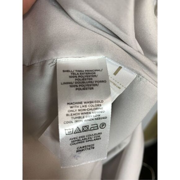 Ann Taylor Women's Petite Animal Print Twist Neck Shift Dress Gray & White Size - Picture 8 of 9